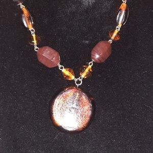 Root beer brown beaded adjustable necklace